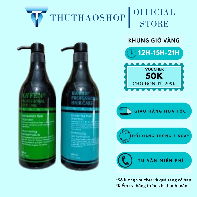 Cặp Dầu Gội Xả Kafen Hoàn Hình 800ML Phục Hồi Hư Tổn,Khô Xơ Kích Thích Mọc Tóc Hàng Chính Hãng Cao Cấp Sunrise k1