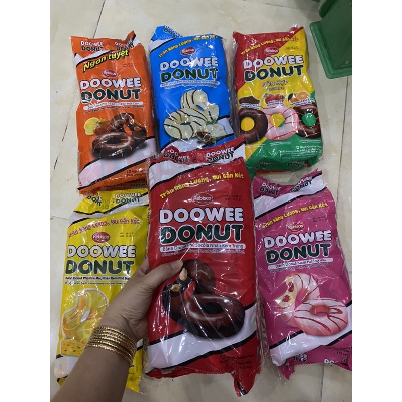 BỊCH 12 GÓI  Bánh Donut Sô Cô La 300g  - ĐỦ 6 VỊ CHỌN