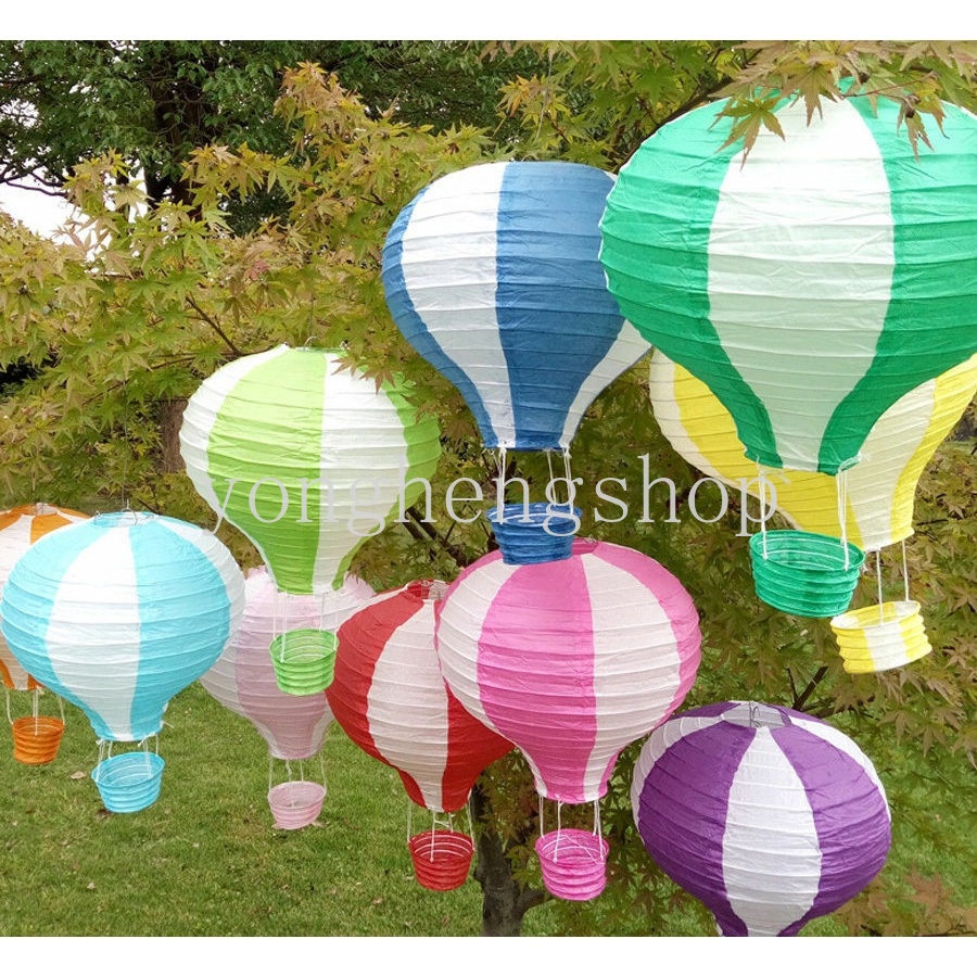 Lồng Đèn Giấy 12 Inch Hình Khinh Khí Cầu Nhiều Màu Sắc Trang Trí Tiệc