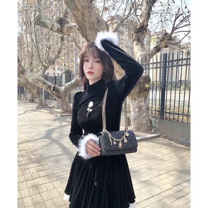 Túi cnk charm xích đeo chéo nữ thời trang giá rẻ đẹp đi chơi phong cách hàn quốc dễ thương cute DC277