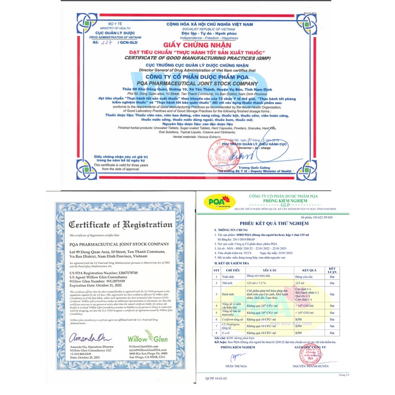 Siro Ho hen PQA thảo dược hỗ trợ thông thoáng đường thở cho người ho hen, hen suyễn. Hộp 125 ml