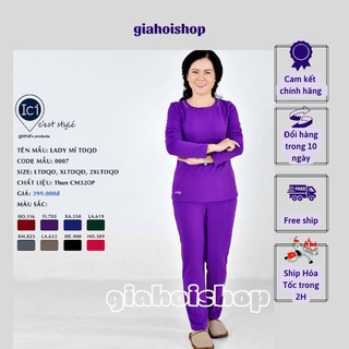 Bộ thu đông, bộ mặc nhà dài tay Trung Niên Gia Hồi Lady Mí