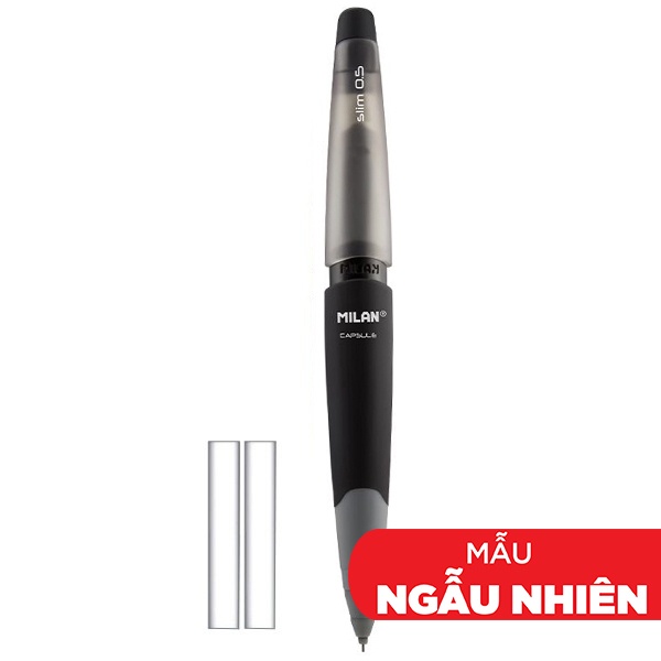 Vỉ Bút Chì Bấm HB 0.5 mm + 2 Gôm Thay Thế - Milan Capsule Slim BYM10355 (Mẫu Màu Giao Ngẫu Nhiên)