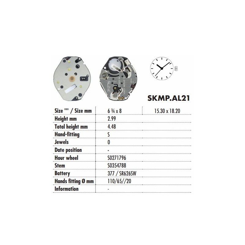 Máy đồng hồ Epson AL21E AL21E 3kim Japan Quartz Movement