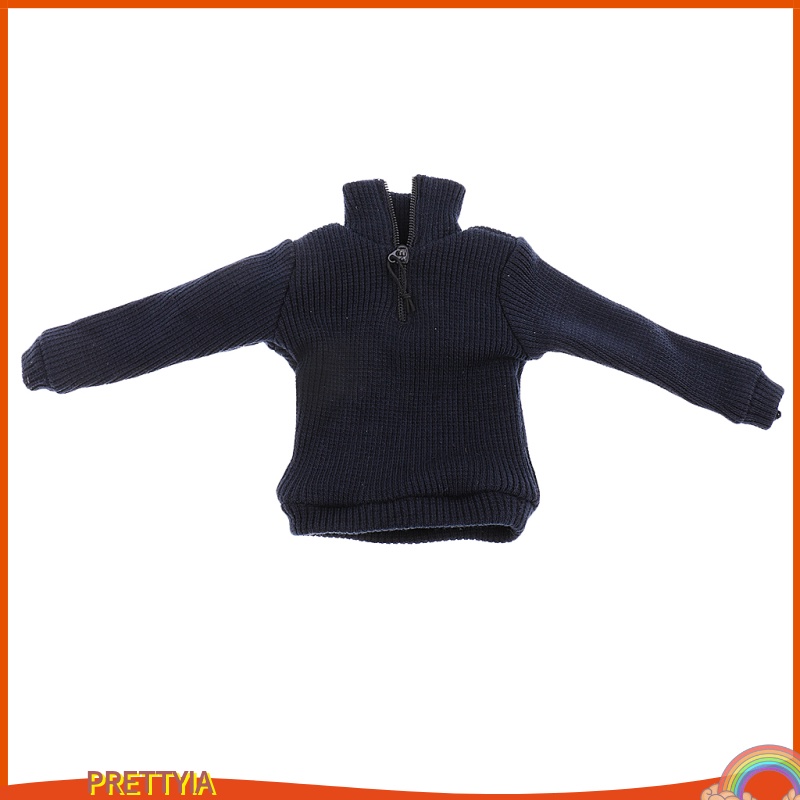 Áo Sweater Dệt Kim Màu Xanh Dương Đậm Cho Mô Hình Nhân Vật 12inch Tỉ Lệ 1 / 6