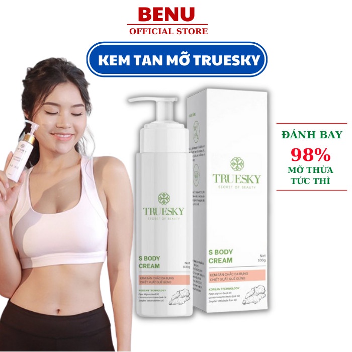 Kem Tan Mỡ Truesky Chính Hãng Kem Tan Mỡ Bụng Truesky Chiết Xuất Quế Gừng Giúp Giảm Mỡ Bụng Chân Tay Đùi - BENU