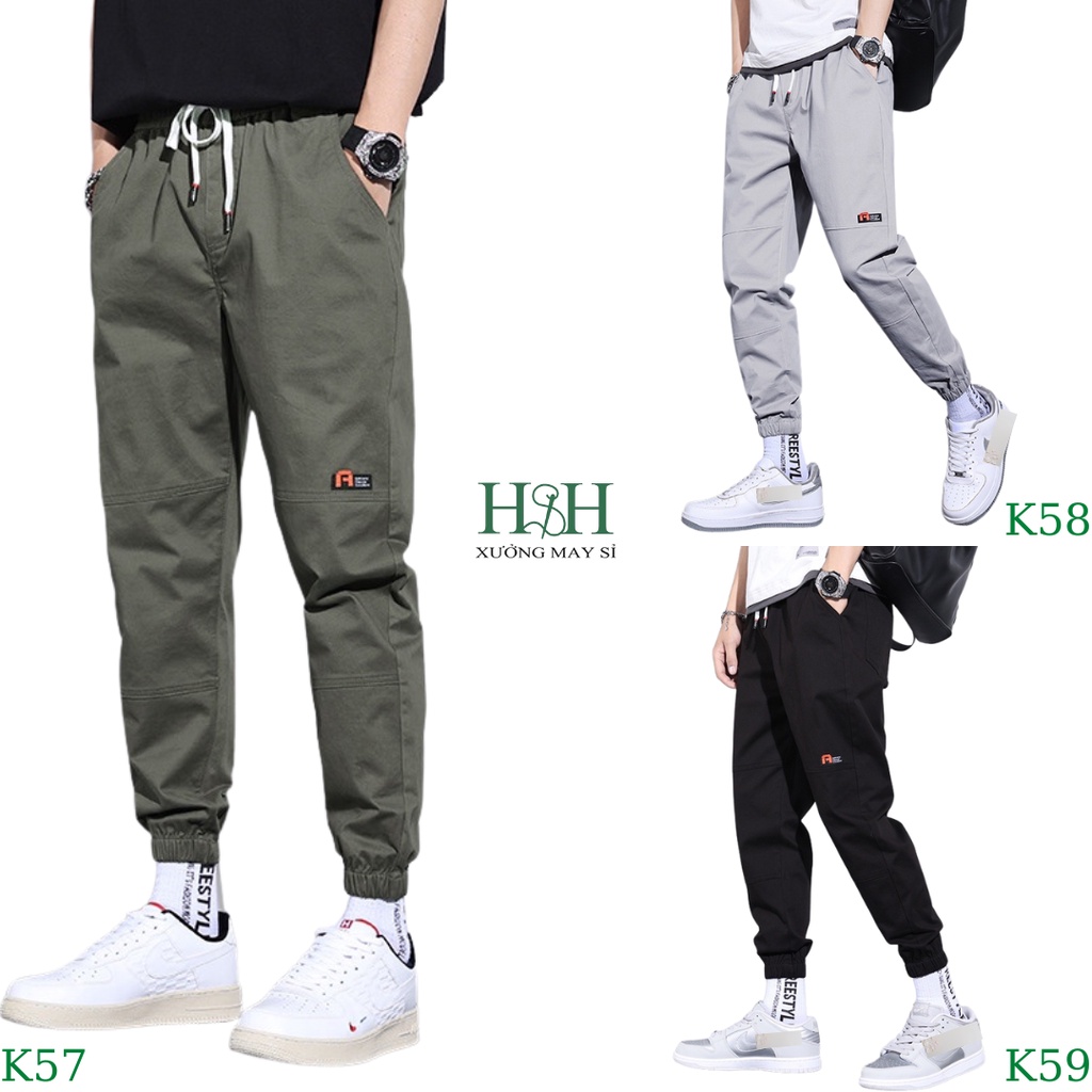Quần jogger nam Hàn Quốc xuất xịn, quần dài kaki chất co giãn ống chun H&H | BigBuy360 - bigbuy360.vn