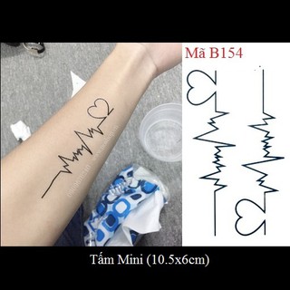 Hình xăm dán nhịp tim B154