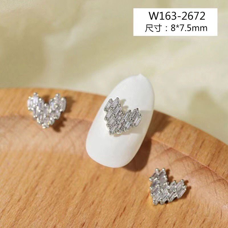 charm đá hình tim cao cấp gói 2 viên