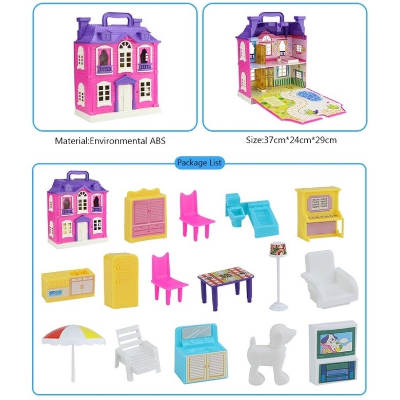 Bộ Đồ Chơi Nhà Búp Bê Heo Peppa Có Đèn Dễ Thương Làm Quà Tặng Sinh Nhật Cho Bé