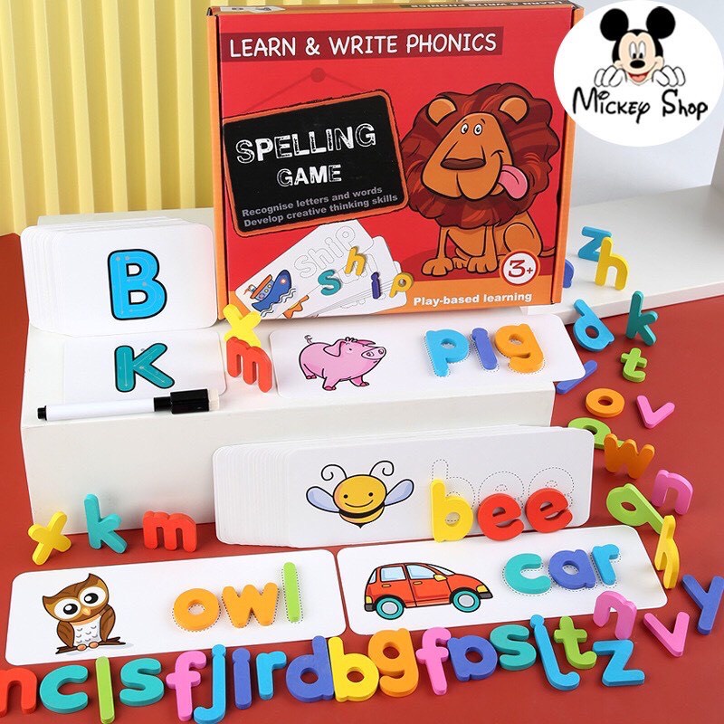 Đồ Chơi Giáo Dục, Thẻ Học Tiếng Anh Cao Cấp Spelling Game Giúp bé tập đánh vần với hình ảnh và chữ minh họa sắc nét.