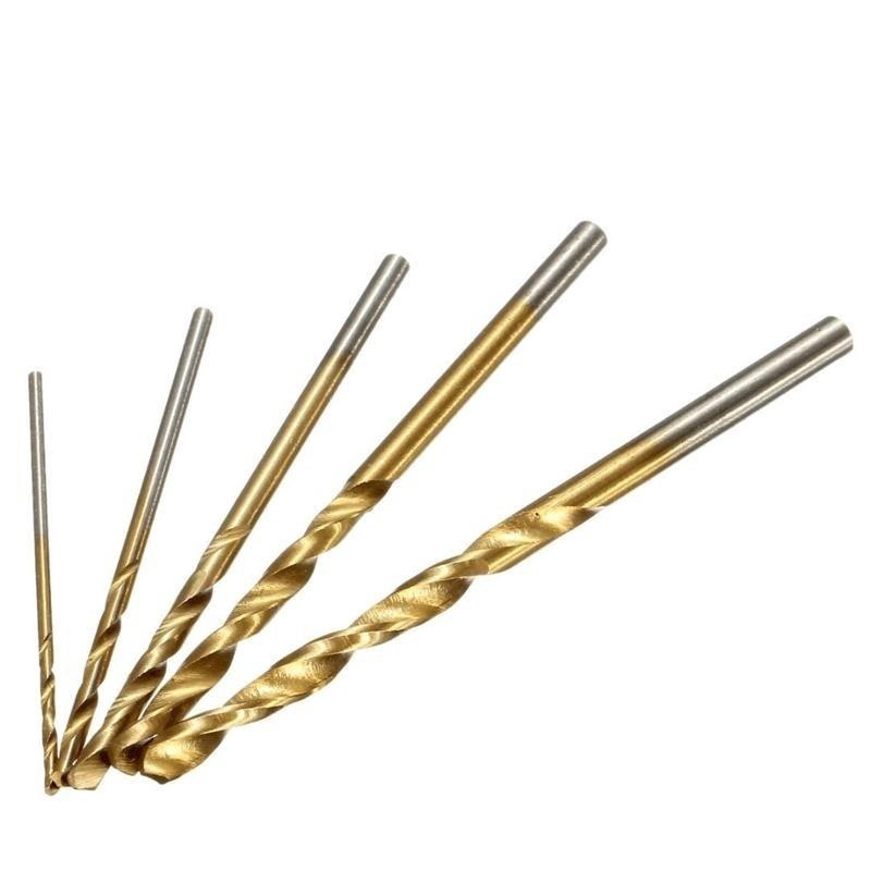 50Pcs Titanium Coated HSS High Speed Steel Drill Bit Set Tool 1/1.5/2/2.5/3mm