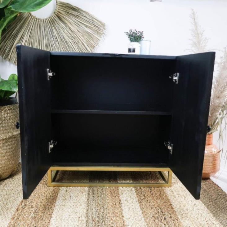 Tủ Trang Trí Khảm Trai Màu Đen