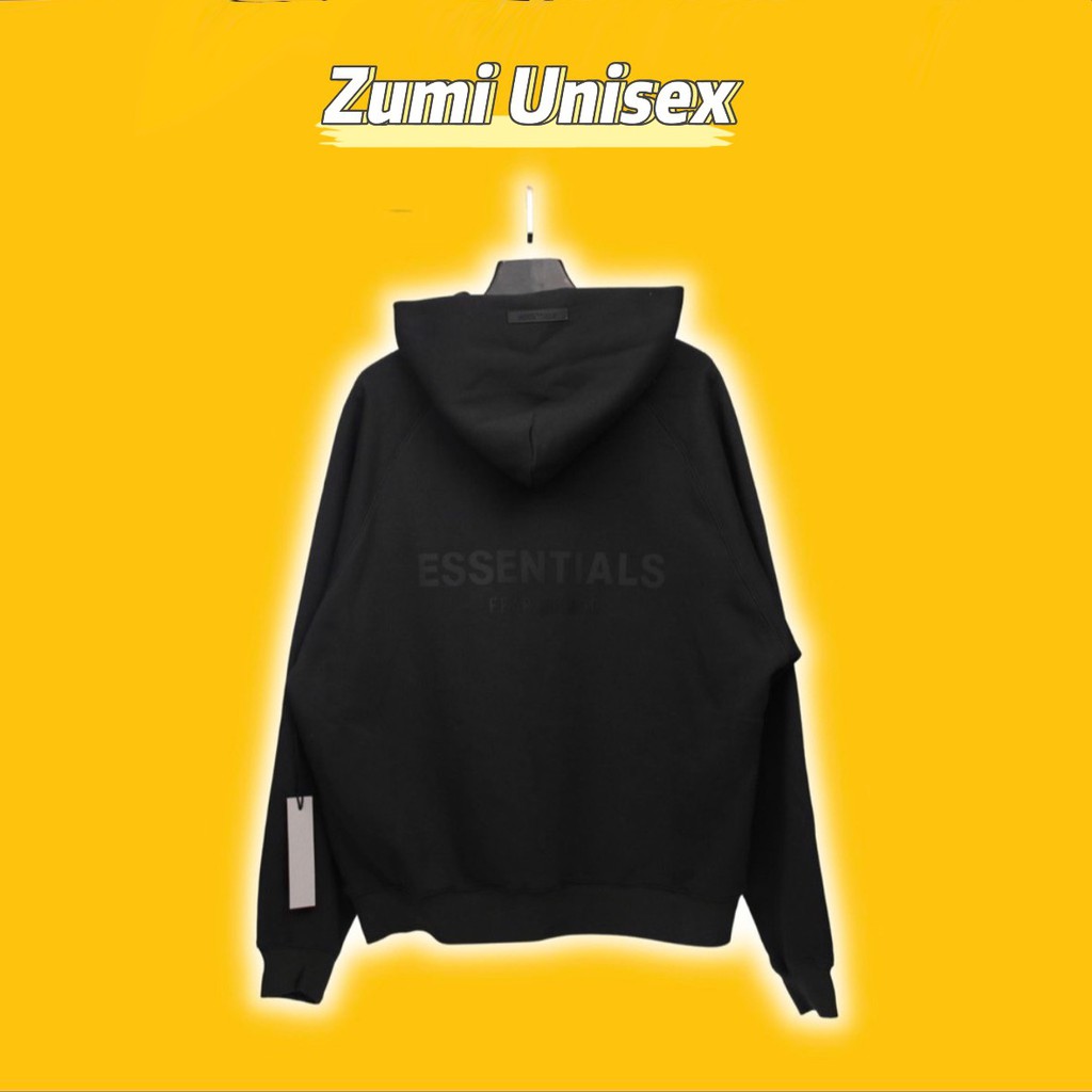 Áo Hoodie Essentials phiên bản 2021 chữ in nổi cao su sau lưng chất nỉ cotton dày dặn