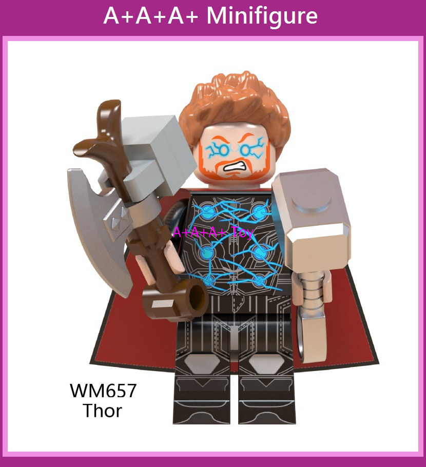 WM6056 Thor Captain Marvel Iron Man War Machine Minifigures Building Blocks Toys