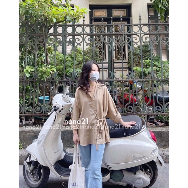 Áo sơ mi buộc eo