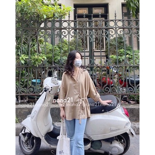 Áo sơ mi buộc eo