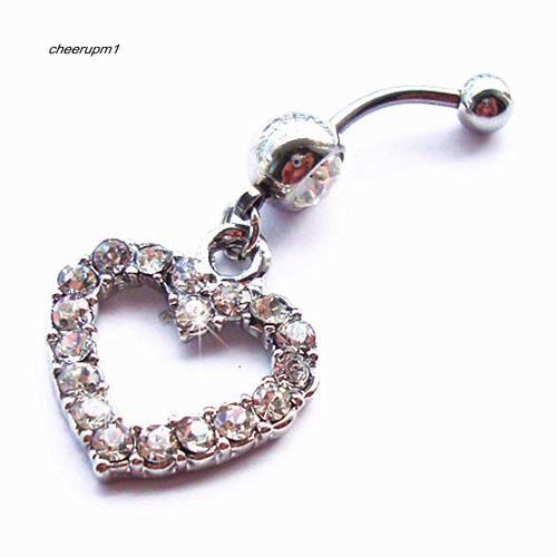 Khuyên Rốn Hình Trái Tim Đính Đá Thời Trang Cho Nữ