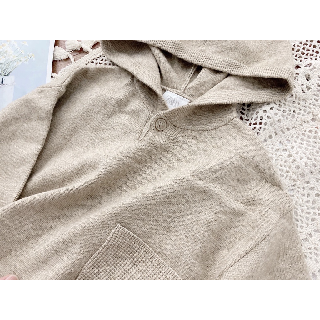 Áo len Zara có mũ tone Pastel cho bé