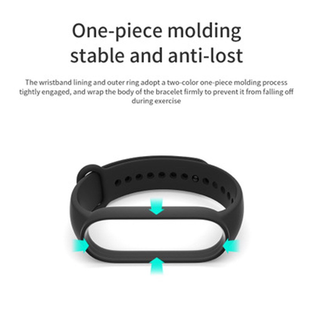 XIAOMI Phù Hợp Dây Đeo Thay Thế Chất Liệu Silicon Màu Trơn Cho Mi Band7  Mi Band 6 5 Mi Band 3