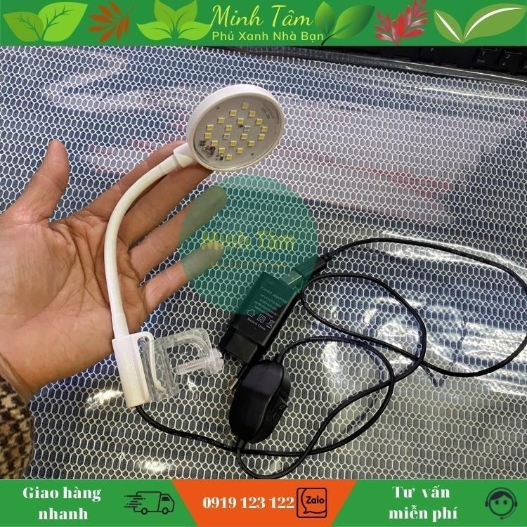 Đèn led kẹp hồ cá bể tròn mini màu trắng Clip Lamp JY25 cho hồ 25 cm