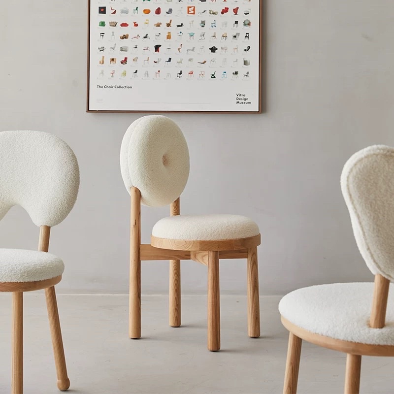 Ghế ăn tựa lưng Boba Chair vải cashmere và gỗ cao cấp phong cách Bắc Âu