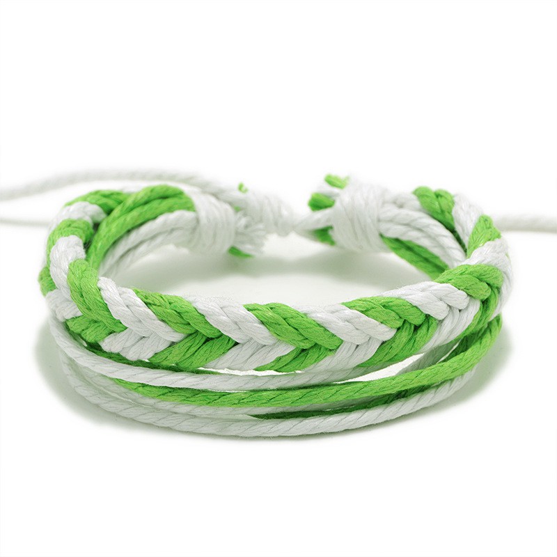 Vòng Tay Dây cotton Bện Nhiều Lớp handmade Thời Trang Cho Nữ