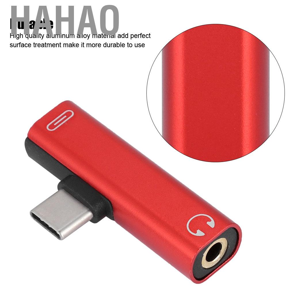 Hahao 2 in 1 TYPE-C to 3.5mm Jack Headphone USB Charging Converter Multi-function Transverter 