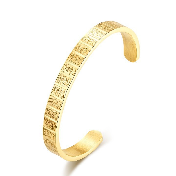 Vòng Tay Nam Khắc Kim Quang Chú Titan Ko Rỉ TT 2007