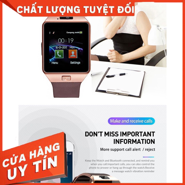 HÀNG CAO CẤP -  [Bảo Hành 1 Năm]Đồng hồ thông minh DZ09- lắp sim thẻ nhớ, nghe gọi, nhắn tin, nghe nhạc  - Hàng Cao Cấp