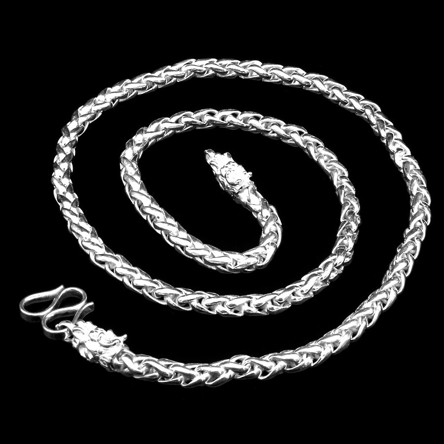 Dây Chuyền Nam Bạc Hiểu Minh DBN023 Đầu Rồng Bảo Hành Vĩnh Viễn