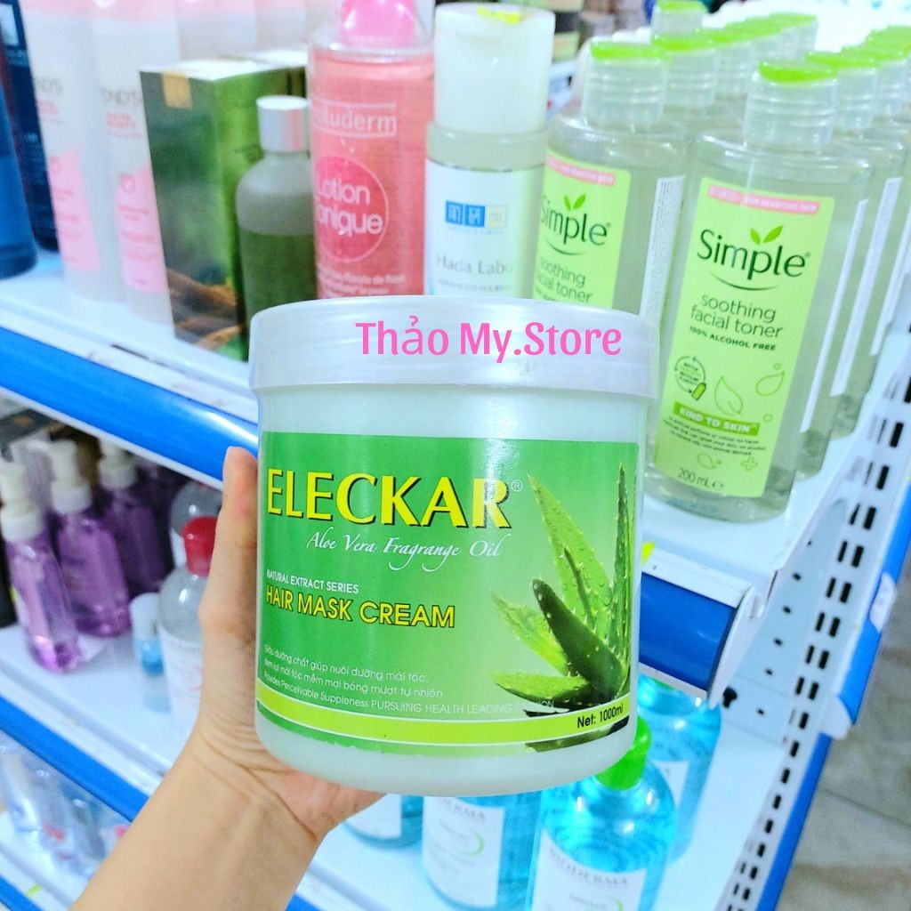 Hấp Dầu Kem Ủ Tóc Hoa Sen, Bơ, Oliu, Hoa Anh Đào, Nha Đam ELECKAR 1000ml - Ngăn Ngừa Và Phục Hồi Tóc Cho Tóc Mềm Mượt