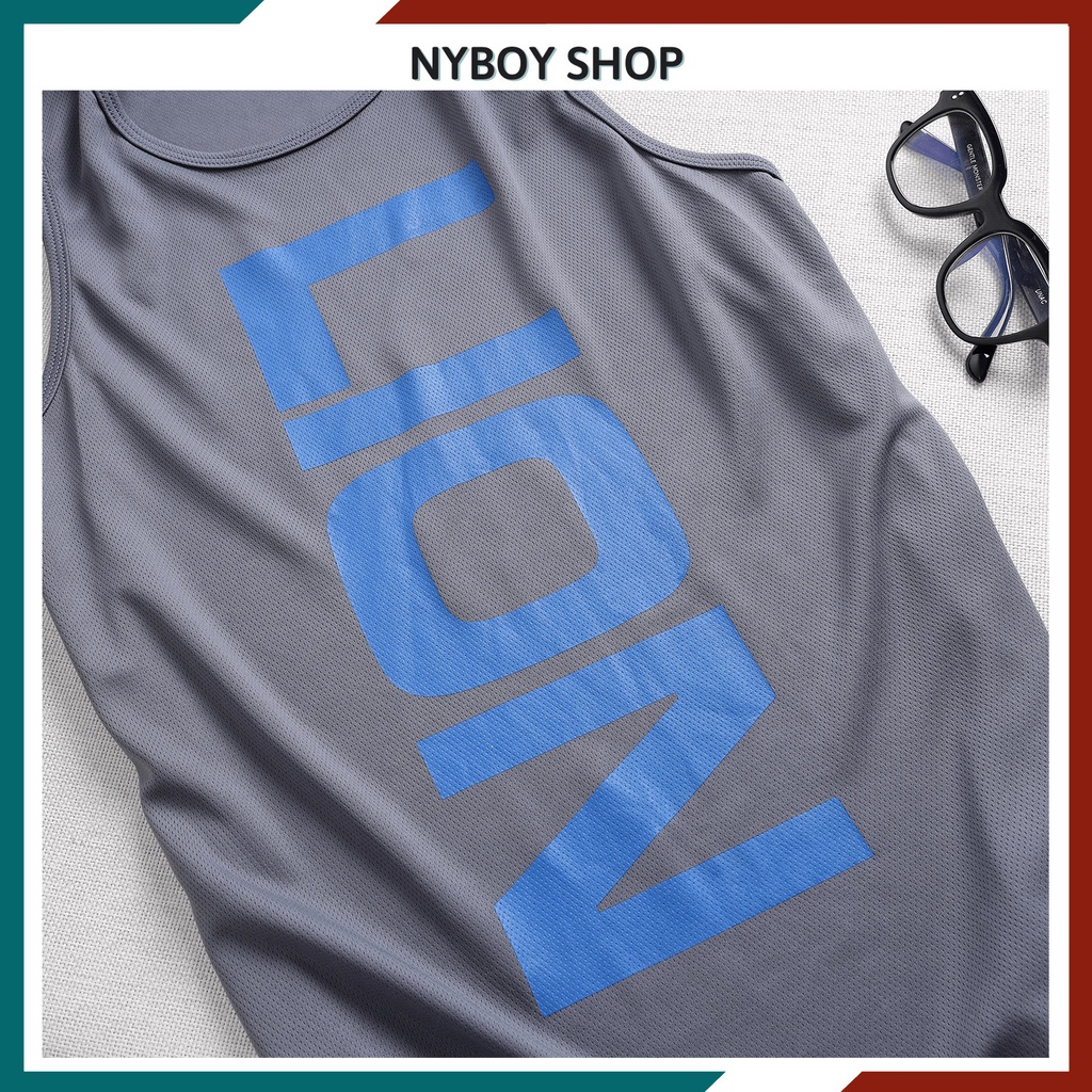 Áo thun nam tập gym LION, áo ba lỗ body nam mát mẻ, thấm hút mồ hôi, mặc cực thoải mái_ABL02