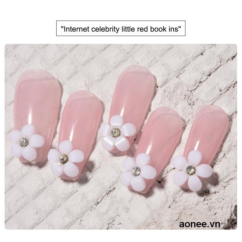 ✨✨Set 100 Hoa Trắng Đỏ Dùng Để Trang Trí Móng Nghệ Thuật