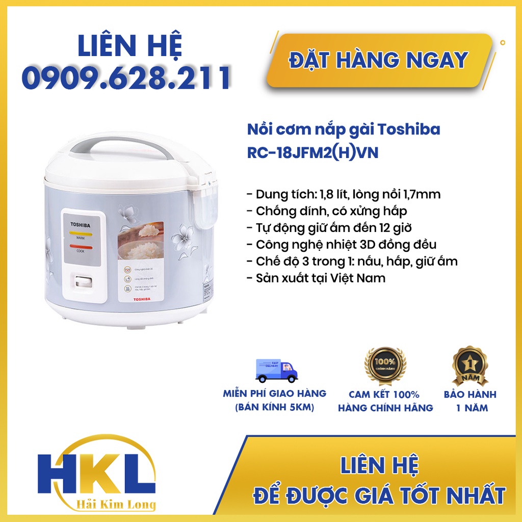 Nồi cơm nắp gài Toshiba RC-18JFM2(H)VN
