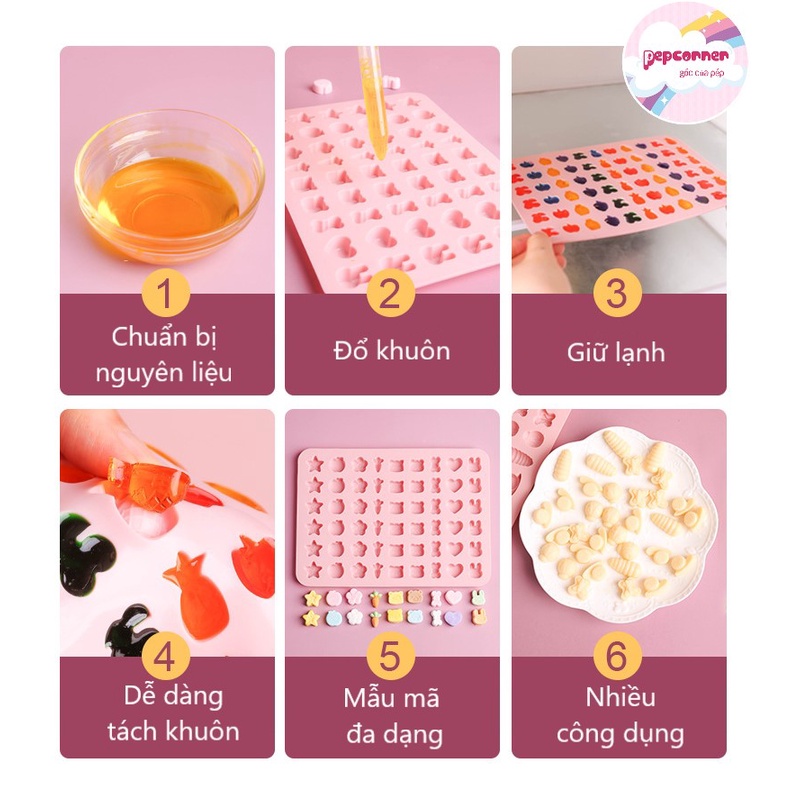 Khuôn silicon làm kẹo dẻo kẹo chip chip chocolate