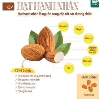 Hạnh Nhân - Hạnh Nhân Rang Bơ-  Đồ Ăn - Ngũ Cốc Dinh Dưỡng - Hạt Dinh Dưỡng - Minh An Thơm-Ngon-Béo-Ngậy 300GR 500GR
