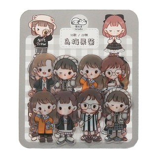 Set sticker CÔ BÉ DỄ THƯƠNG vintage 40-46 chiếc trang trí siêu xinh