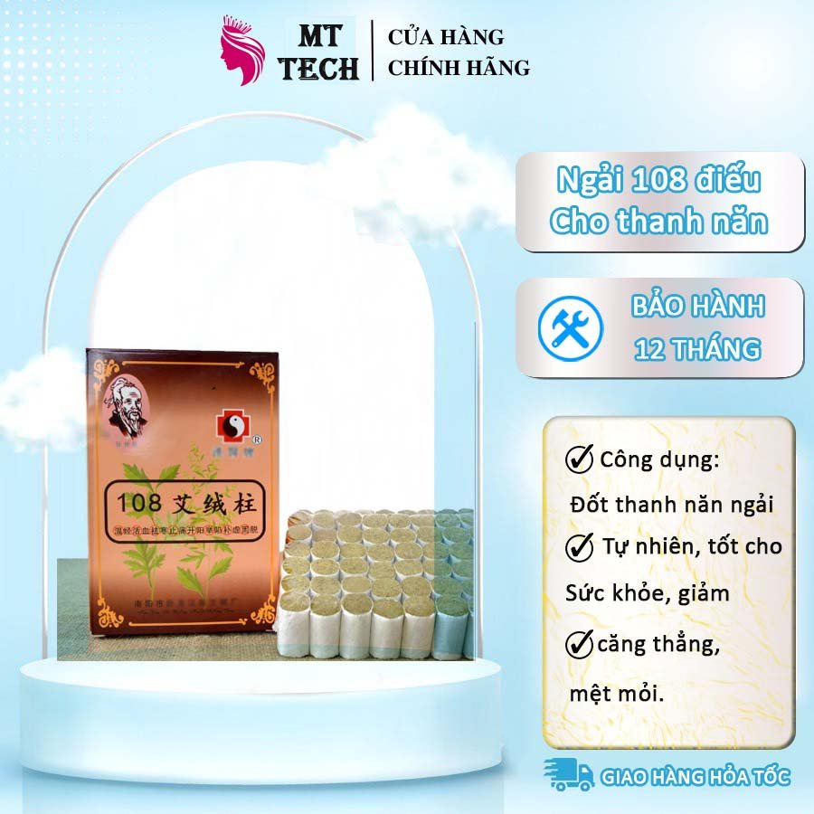Hộp Ngải 108 Điếu Đốt cho Thanh Lăn Ngải Dùng Trong Liệu Trình Dưỡng Sinh.