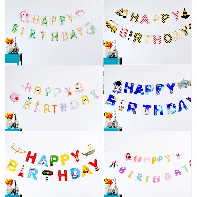 Dây Treo Chữ Sinh Nhật Happy Birthday - Phụ Kiện Trang Trí Tiệc Sinh Nhật Mẫu Mới Nhất 2022 - Nhiều Mẫu