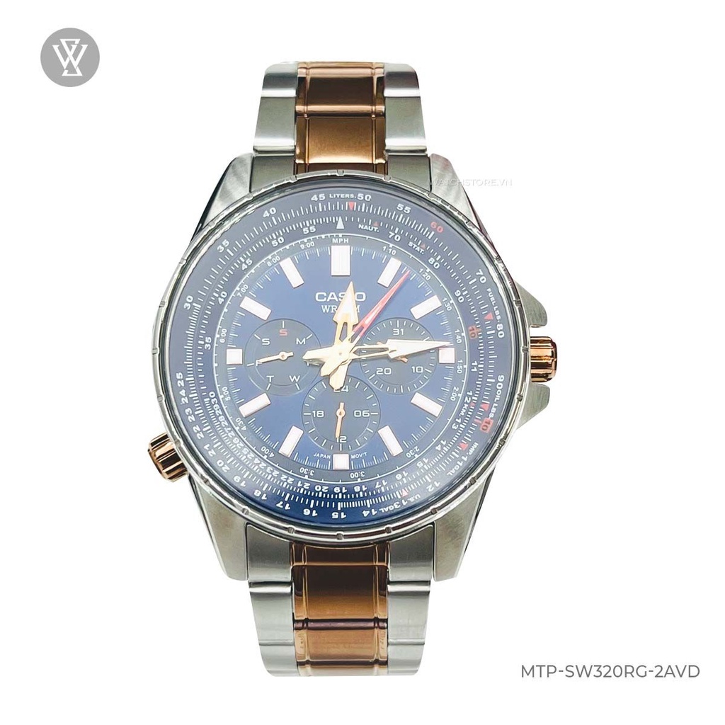 Đồng Hồ Quartz Nam Casio WATCHSTORE MTP-SW320RG-2AVDF Mặt Kính Khoáng 44mm, Dây Kim Loại Sang Trọng, Bền Bỉ