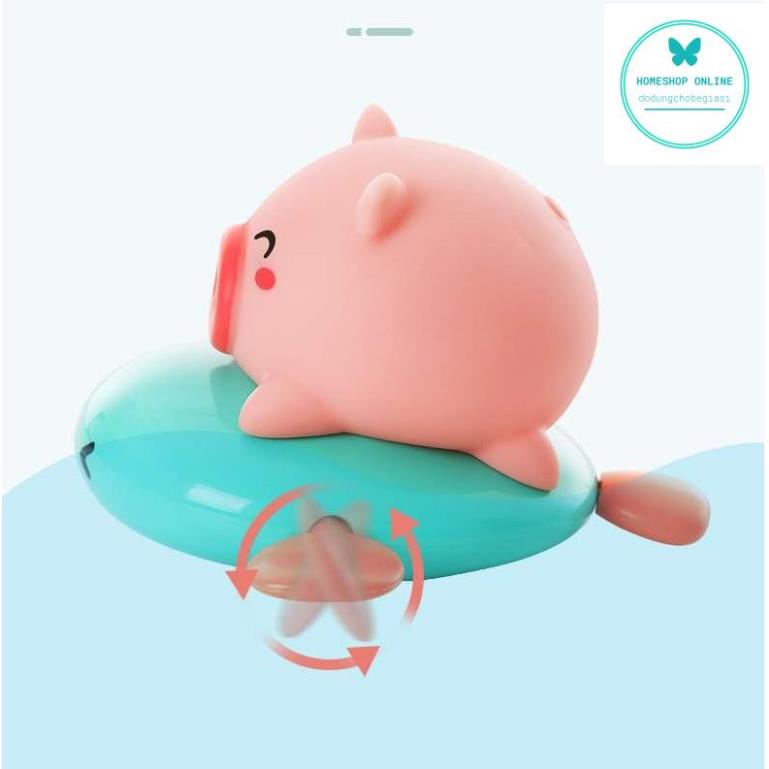 Đồ chơi nhà tắm Lợn con chèo thuyền phun nước chú lợn nước bơi