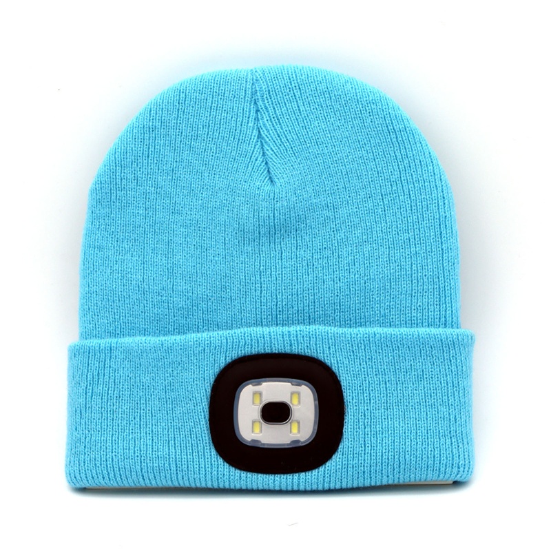 Mũ Beanie 4 Đèn LED Có Thể Sạc Lại Bằng Cổng USB Thời Trang Mùa Đông Cho Nam Và Nữ
