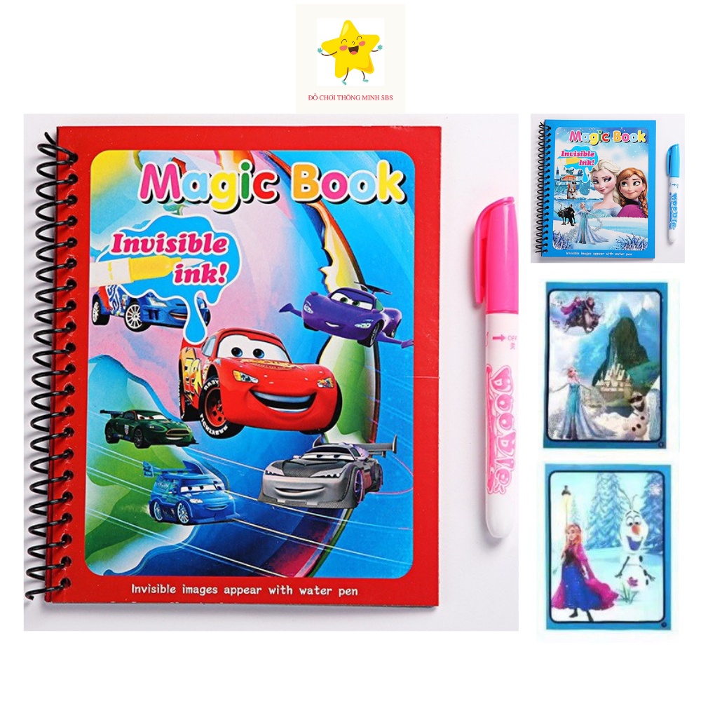 Đồ chơi magic book sách tô màu nước ma thuật, thần kỳ sử dụng nhiều lần, nhiều chủ đề cho bé