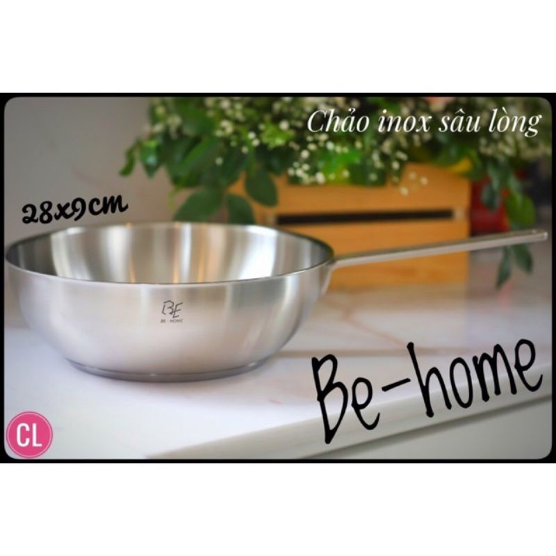 Chảo xào inox 28cm sâu lòng Behome