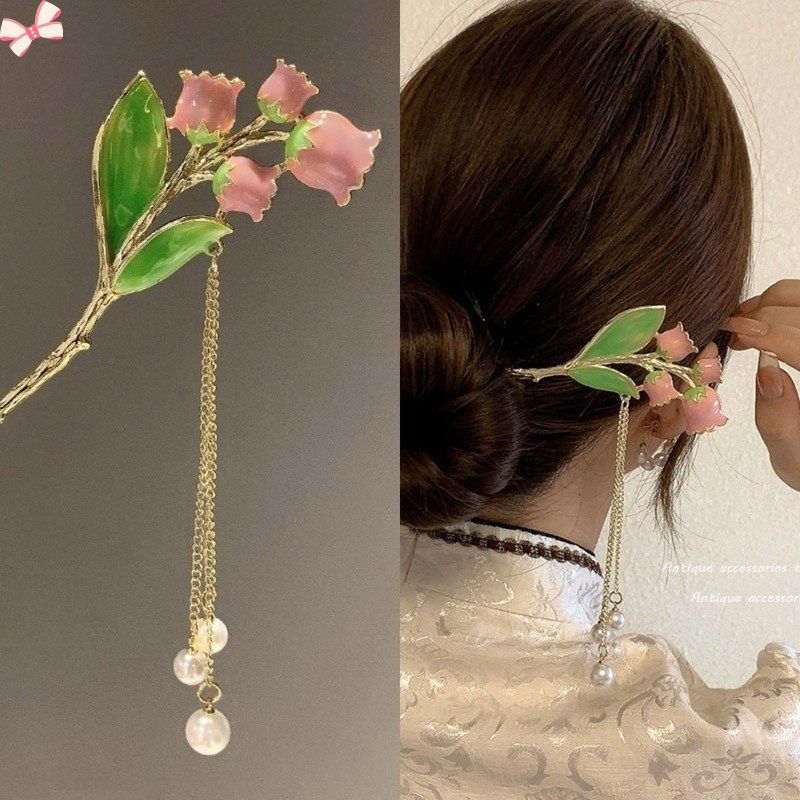 Mới Trâm Cài Tóc Hình Hoa Tulip Phong Cách Trung Quốc Cổ Điển Cho Nữ YR