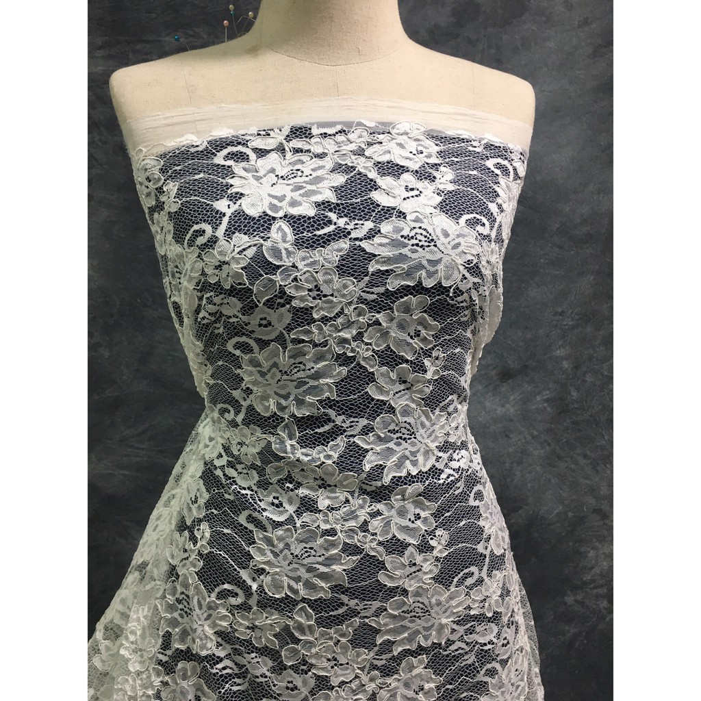 Ren cao cấp RM141 khổ 1,7m may váy đầm, váy cưới, ren thời trang, ren trang trí