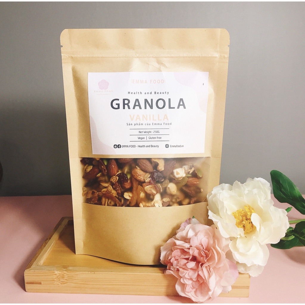 Mix Nuts Granola 15 Hạt &amp; Qủa Nướng Mật Ong (2% Yến Mạch ) By EMMA Food - Ngũ Cốc Giảm Cân Tự Nhiên