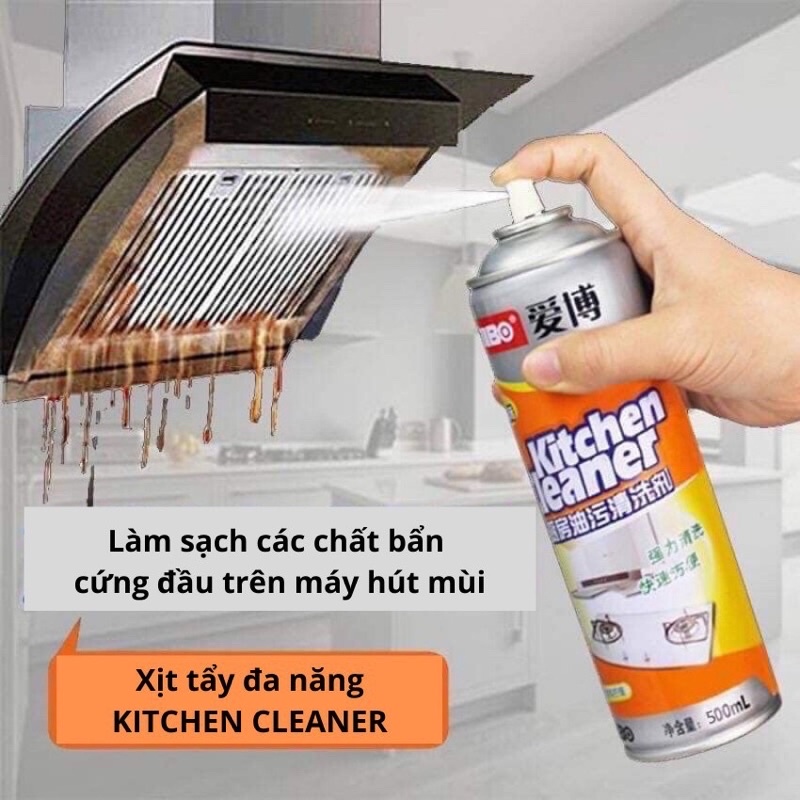 Bình xịt bọt tuyết⚡𝑭𝑹𝑬𝑬 𝑺𝑯𝑰𝑷⚡tẩy rửa siêu sạch mầu cam kitchen cleaner nhà bếp 500ml