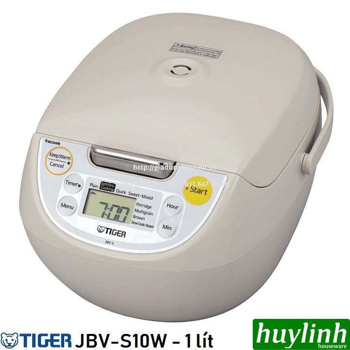 [Mã ELHAMS5 giảm 6% đơn 300K] Nồi cơm điện tử Tiger JBV-S10W - 1 lít - Made in Nhật Bản